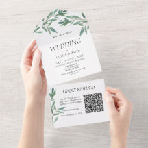 Elegant Grönt Foliage QR-kod