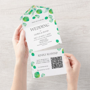 Elegant Grönt Foliage QR-kod