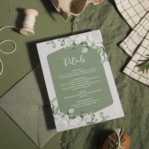 Elegant Grönt för botaniskt bruk Vit Blommigt Tilläggskort