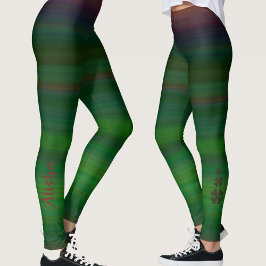 Elegant Grönt för övertoning Shamrock Personlig Na Leggings