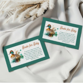 Elegant Grönt Framed Mallard Anka Baby Shower Game Tilläggskort