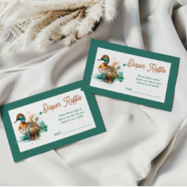 Elegant Grönt Framed Mallard Anka Baby Shower Game Tilläggskort