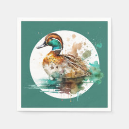 Elegant Grönt Framed Mallard Anka Baby Shower Pappersservett