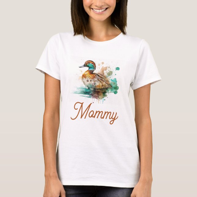 Elegant Grönt Framed Mallard Anka Baby Shower T Shirt (Framsida)