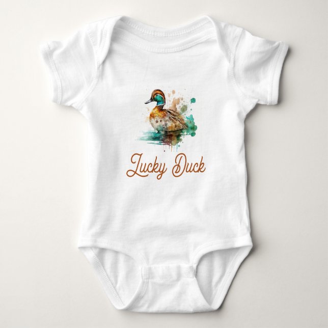 Elegant Grönt Framed Mallard Anka Baby Shower T Shirt (Framsida)