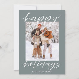 Elegant Grönt Glad helg fotokort jul Julkort