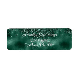 Elegant Grönt Glitter & Foil Return-adressetikett Returadress Etikett