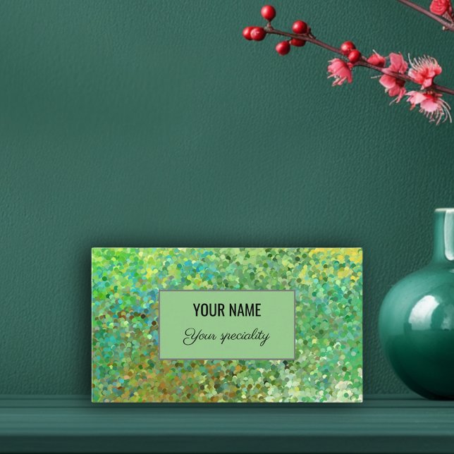 Elegant grönt glitter visitkort (Elegant green glitter business card)