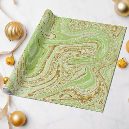 Elegant Grönt Gnistra Swirls Glitter Sequins Presentpapper