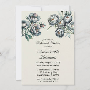 Elegant Grönt & Grått Bouquet Bridesmaids Luncheoe Inbjudningar
