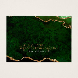 Elegant Grönt Guld Agate Business Gift Certificate Visitkort