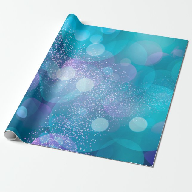 Elegant Grönt Guld bokeh Art Glitter Gnistra Presentpapper (Utrullad)