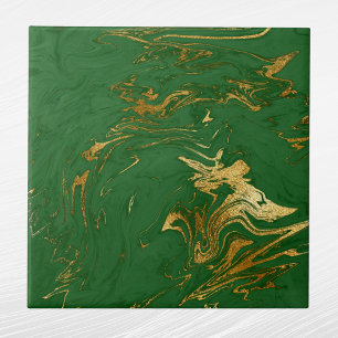 Elegant Grönt Guld Faux Marble jul Kakelplatta
