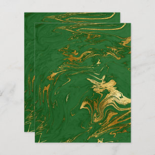 Elegant Grönt Guld Faux Marble Scrapbook Papper
