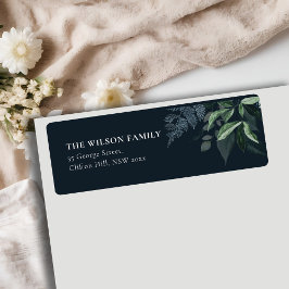 Elegant Grönt Guld Greenery Ram Adress Returadress Etikett