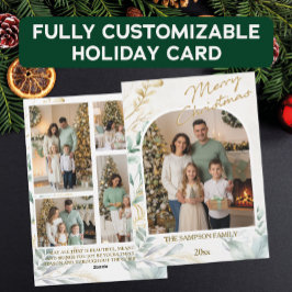 Elegant Grönt & Guld julfotopaket Julkort