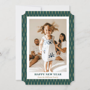 Elegant Grönt Guld Photo Gott nytt år Card Julkort