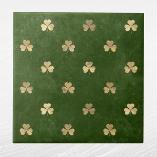 Elegant Grönt Guld Shamrock Kakelplatta