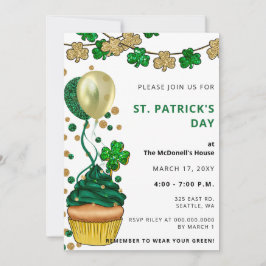 Elegant Grönt Guld Shamrock St patricks day Inbjudningar