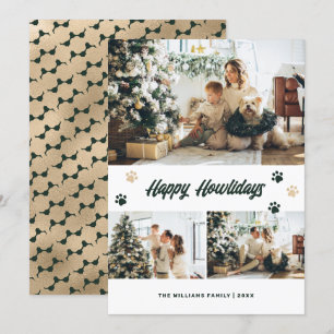 Elegant Grönt Guld Tassar Photo Lycklig Howlidays Julkort