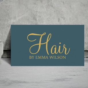 Elegant Grönt Gult Pastel Hair Salon Visitkort