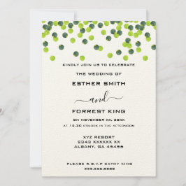 Elegant Grönt Gult Polka Dot Design Bröllop Inbjudningar