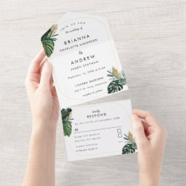 Elegant, Grönt Handflatan, Guld (Imitation) Gräns