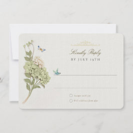 Elegant Grönt Hydrangea Bröllop OSA Card Inbjudningar
