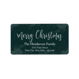 Elegant Grönt jul - adressetikett för julretur