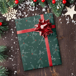 Elegant Grönt Juli Helgdag Instruktion Papper Presentpapper