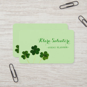 Elegant Grönt Klöver St.Patrick-Affärskortet Visitkort