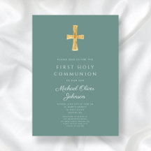 Elegant Grönt Kor Boy First Heliga Communion