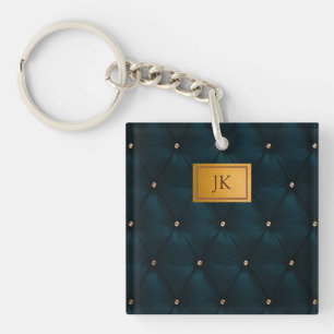 Elegant grönt läder, Diamanter, Monogram