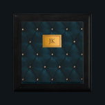 Elegant Grönt, läder,diamanter,Monogram Minnesask<br><div class="desc">Elegantens diamanter och ditt monogram..</div>