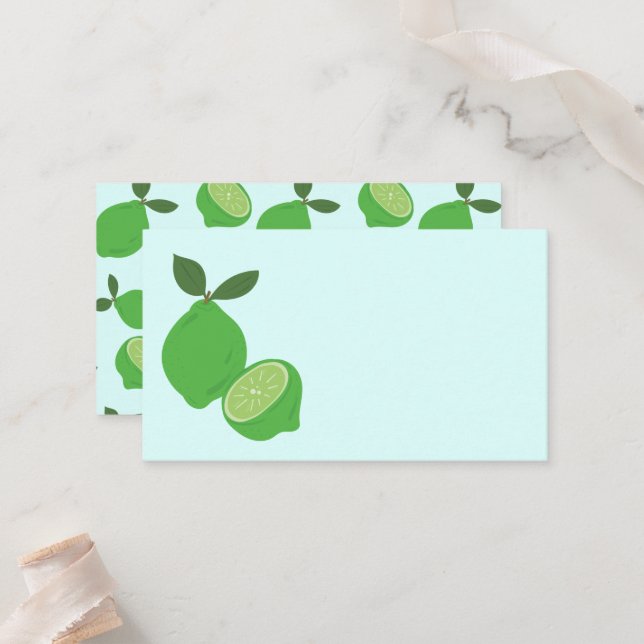 Elegant Grönt Lime Party Placeringskort (Fram/Back In Situ)