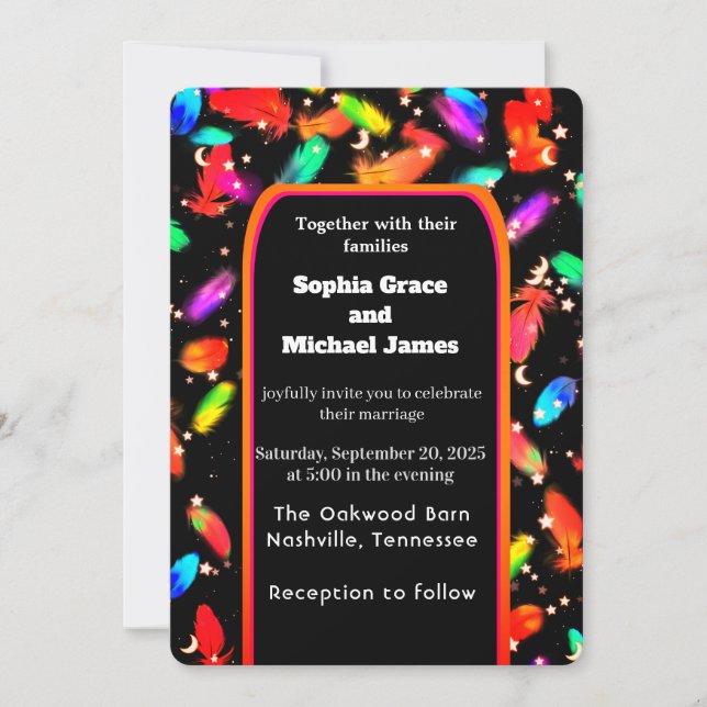 Elegant Grönt Löv Natur Design | Minimal Botan Inbjudningar (Framsida)