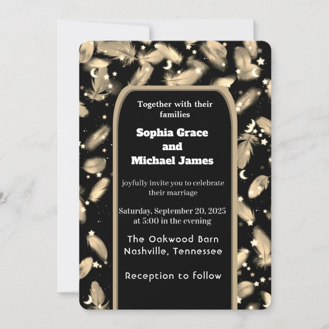 Elegant Grönt Löv Natur Design | Minimal Botan Inbjudningar (Framsida)