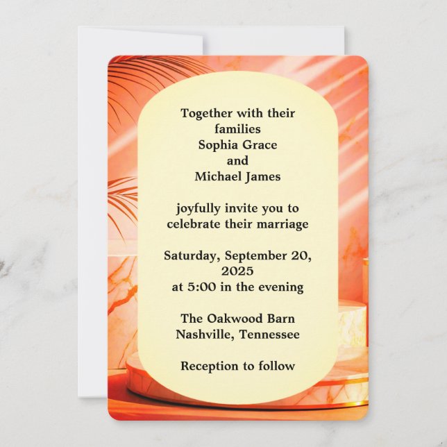 Elegant Grönt Löv Natur Design | Minimal Botan Inbjudningar (Framsida)