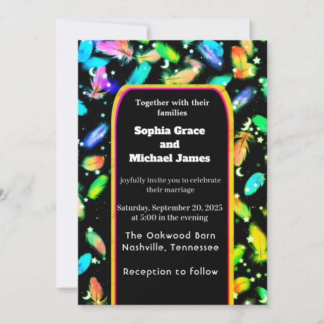 Elegant Grönt Löv Natur Design | Minimal Botan Inbjudningar (Framsida)