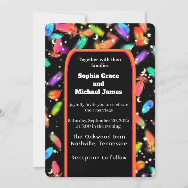 Elegant Grönt Löv Natur Design | Minimal Botan Inbjudningar (Framsida)