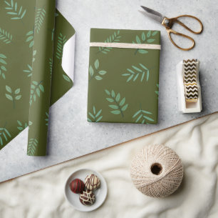 Elegant Grönt Löv Wrapping Papper på arméns Grönt Presentpapper