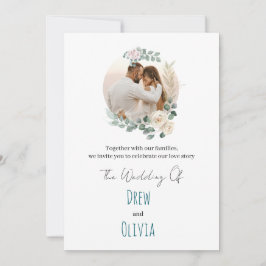 Elegant Grönt Lövs bröllopsinbjudan Inbjudningar