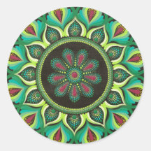 Elegant Grönt Mandala | Bohemian Zen Minimalist