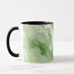 Elegant Grönt Marble Faux Guld Glitter Effect 0 Mugg