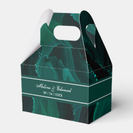 Elegant Grönt Marble Wedor Favor Box Presentaskar