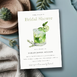 Elegant Grönt Margarita Cocktail Möhippa Inbjudningar