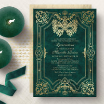 Elegant Grönt Masqueramask Quinceanera