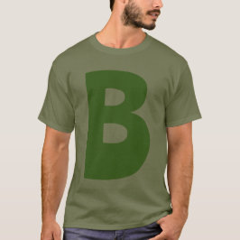 Elegant Grönt Monogram Initial Brev T Shirt