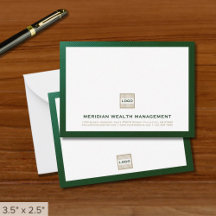 Elegant Grönt Notecard med Logotyp