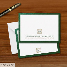 Elegant Grönt Notecard med Logotyp Anteckningskort